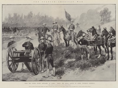 Der Spanisch-Amerikanische Krieg, mit der Artillerie der Vereinigten Staaten in Tampa, die den königlichen Salut am Geburtstag von Königin Victoria abfeuert von Richard Caton Woodville junior